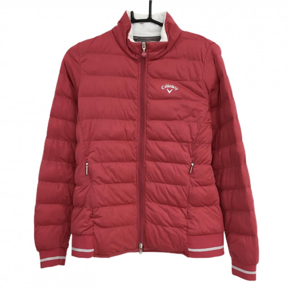【美品】キャロウェイ 中綿ジャケット レッド ロゴプリント  レディース S ゴルフウェア Callaway