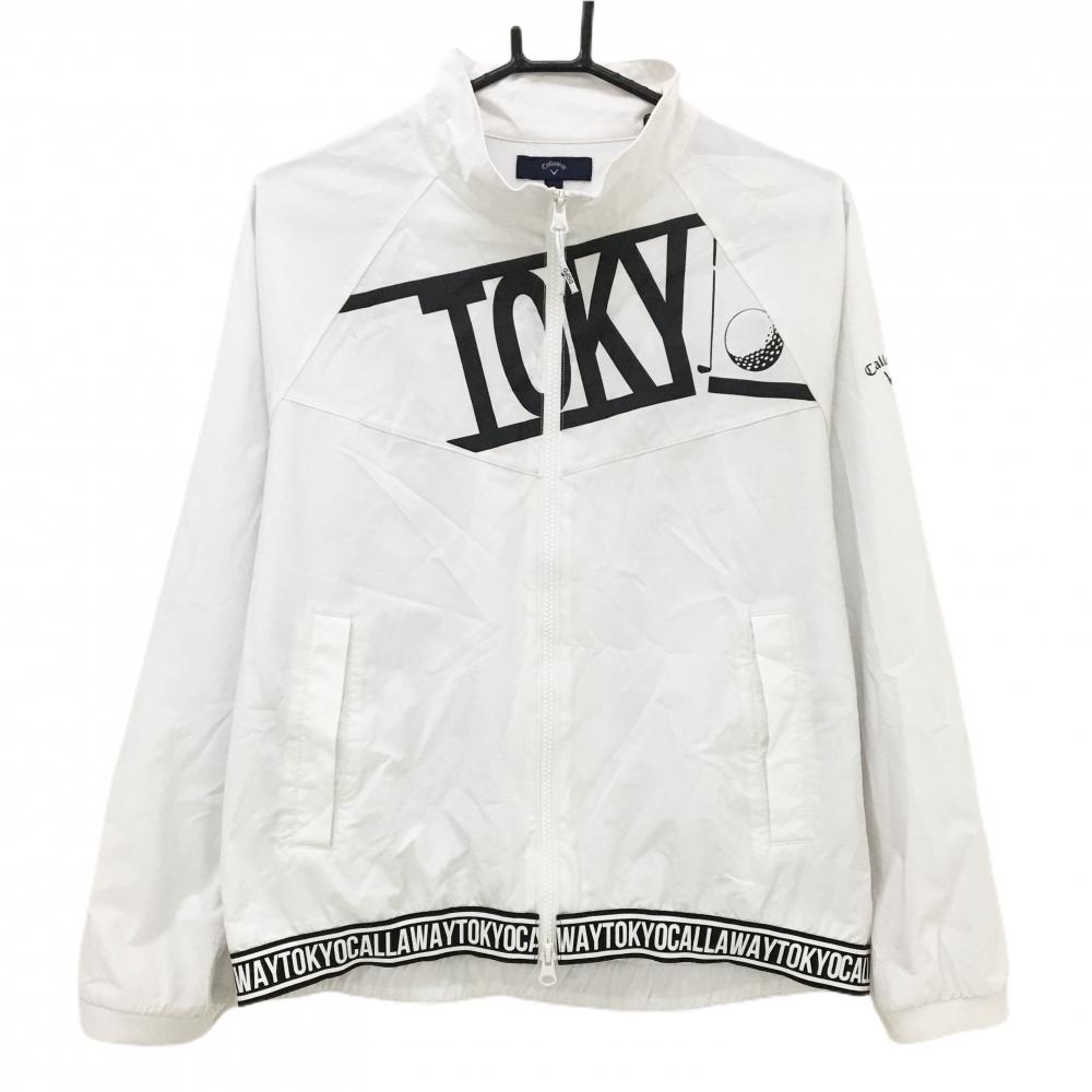 キャロウェイ ジャケット 白×黒 裏メッシュ ストレッチ TOKYO レディース L ゴルフウェア Callaway