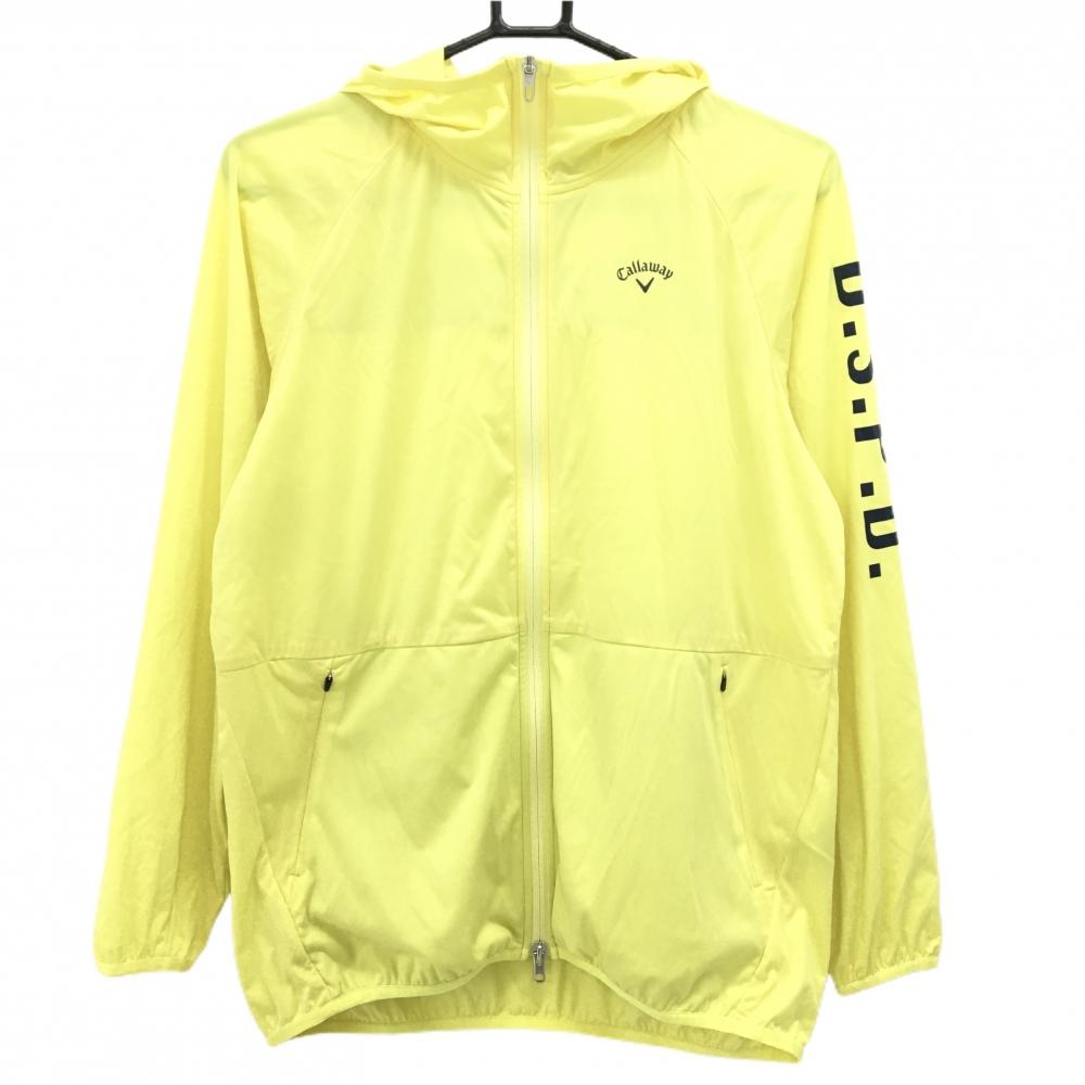 【超美品】キャロウェイ ジップパーカー イエロー ダブルジップ レディース L ゴルフウェア Callaway