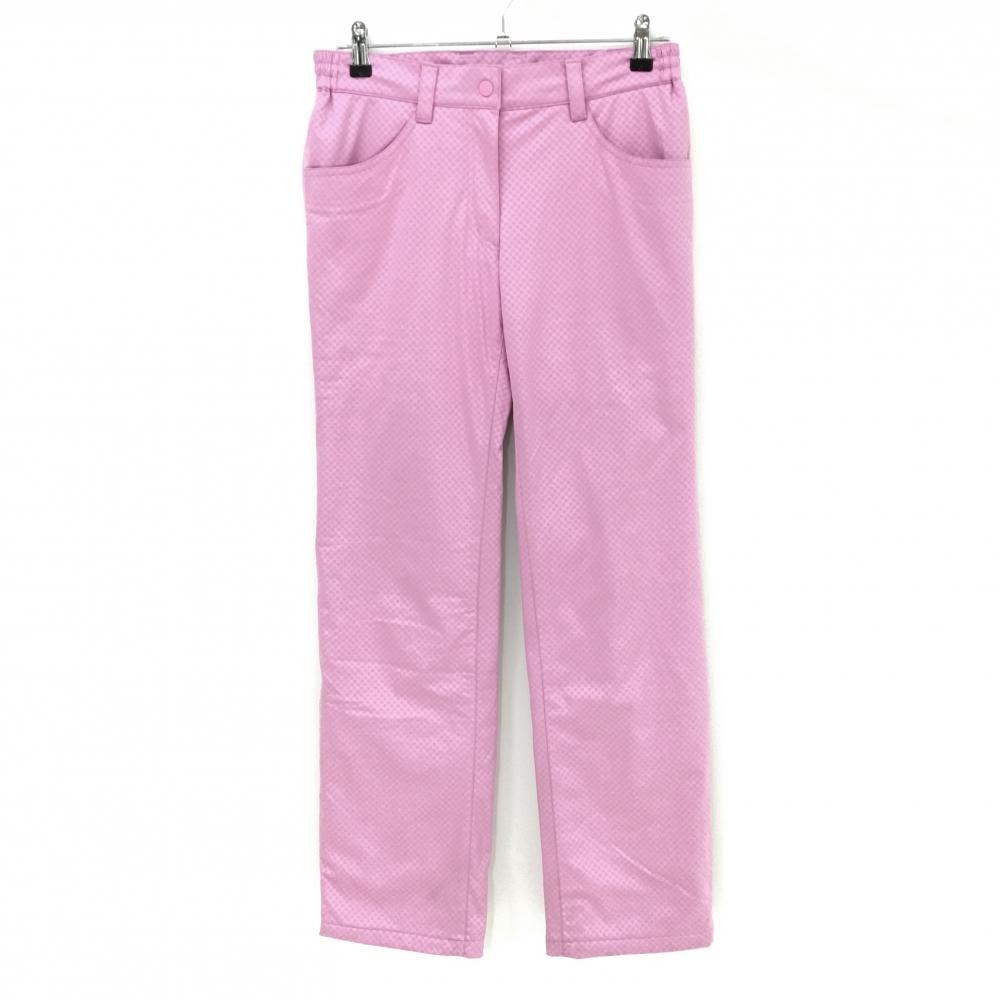キャロウェイ 中綿パンツ ピンク ブロックチェック地模様 WARMSPORT ウエスト調節紐 裾裏汚れ レディース M ゴルフウェア Callaway
