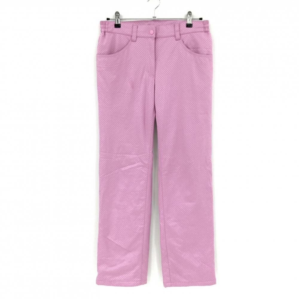 キャロウェイ 中綿パンツ ピンク ブロックチェック地模様 ウエスト調節紐付 WARMSPORT レディース L ゴルフウェア Callaway