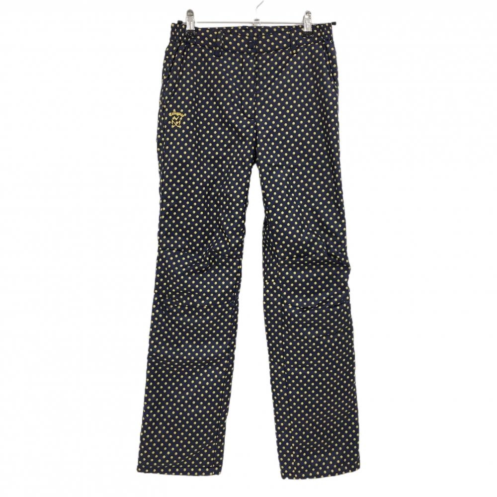 【新品】キャロウェイ 中綿パンツ ネイビー×イエロー ドット 撥水 防風 　 レディース S ゴルフウェア Callaway