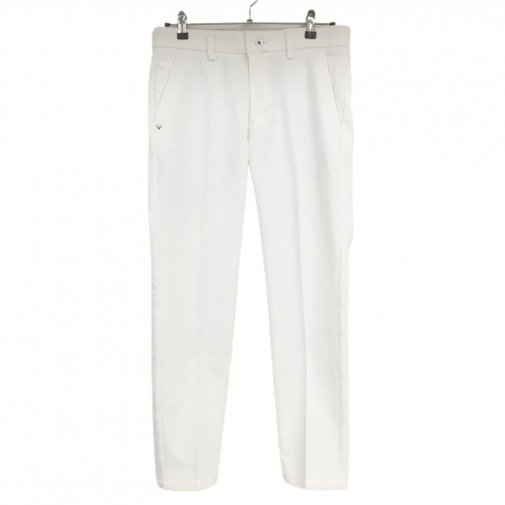 キャロウェイ パンツ 白 ポケット裏地微起毛 後ろロゴ刺しゅう レディース M ゴルフウェア Callaway