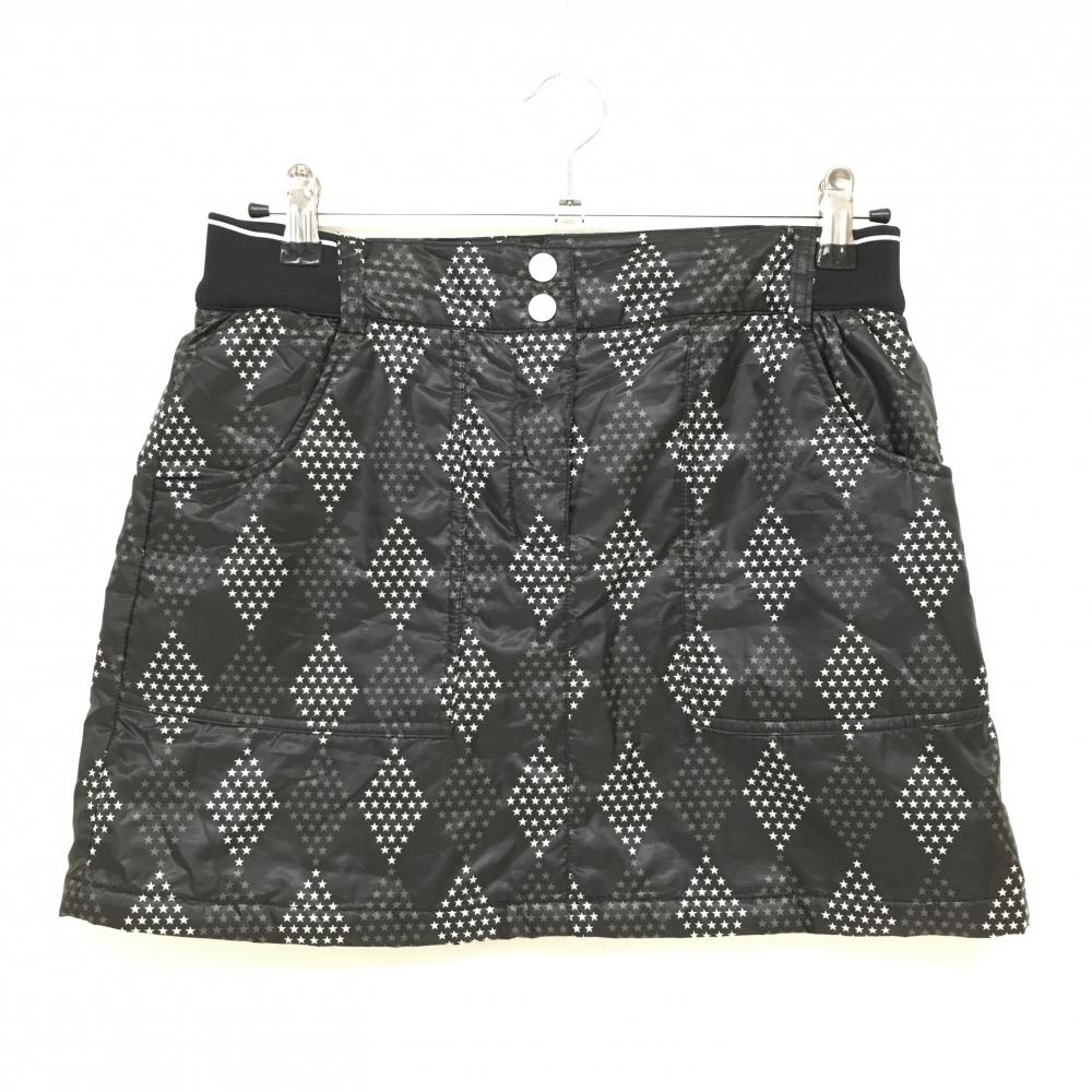 【超美品】キャロウェイ 中綿スカート 黒×白 星 ダイヤ柄 スター レディース M ゴルフウェア Callaway
