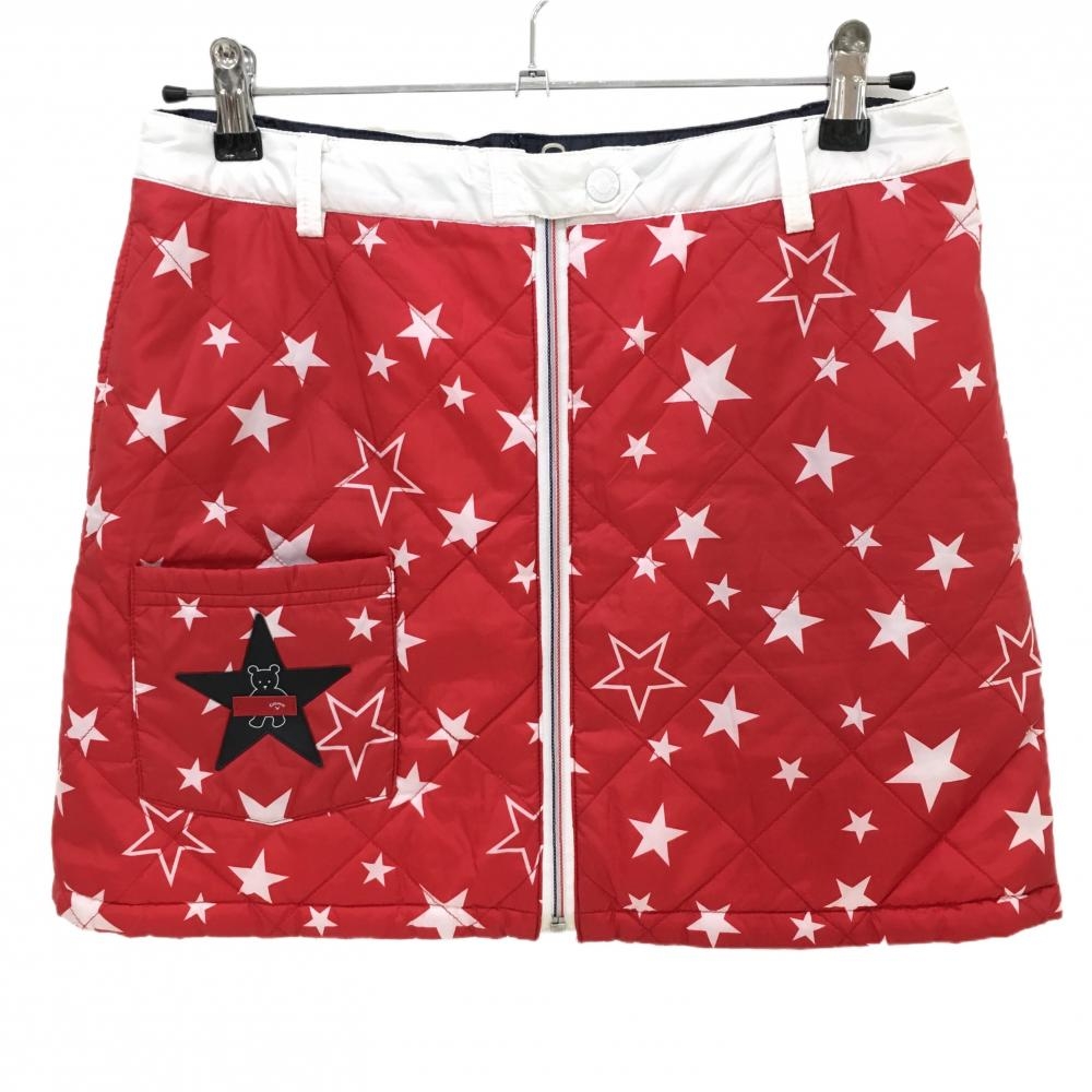 キャロウェイ 中綿リバーシブルスカート レッド×白 キルティング 星柄 裏シンプル レディース L ゴルフウェア Callaway