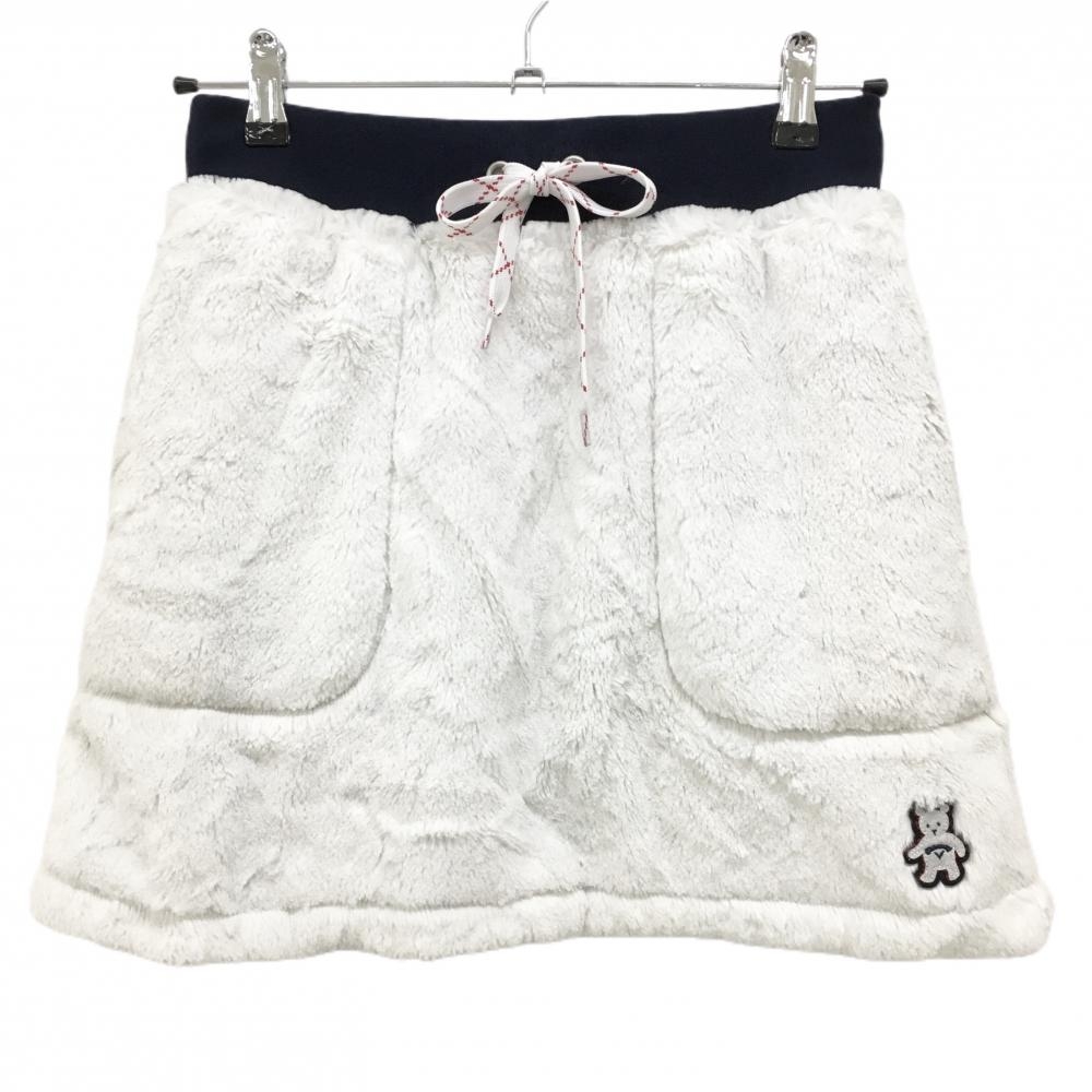 【超美品】キャロウェイ 中綿リバーシブルスカート 白×レッド 総柄 ボア ウエストゴム＆調節紐 レディース S ゴルフウェア Callaway