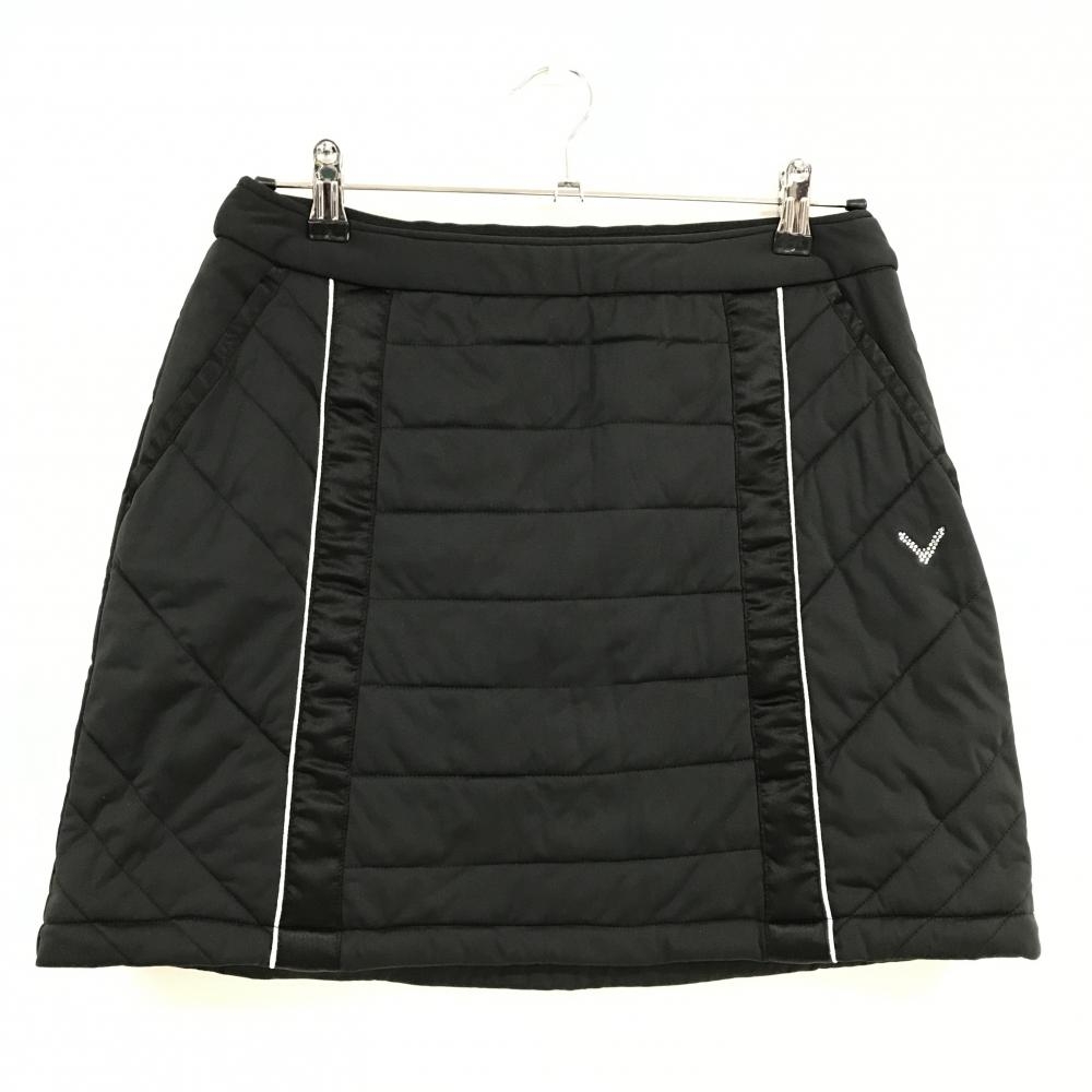 キャロウェイ レッドレーベル 中綿スカート 黒 ラインストーンロゴ レディース L ゴルフウェア Callaway