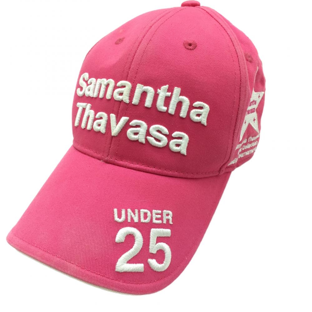 サマンサタバサ UNDER25 キャップ ピンク×白 星刺しゅう 綿100％  レディース F ゴルフウェア Samantha Thavasa 画像