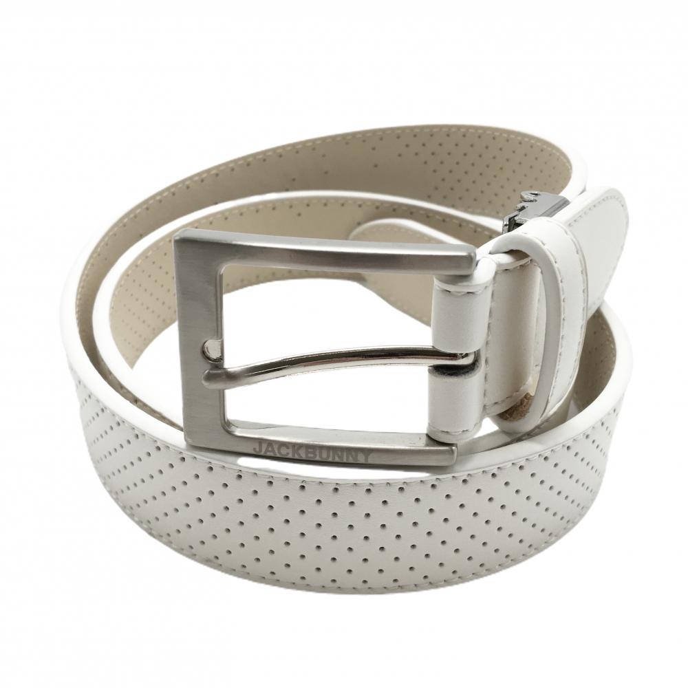 【超美品】ジャックバニー ベルト 白×黒 パンチング ロゴ レディース  ゴルフウェア Jack Bunny