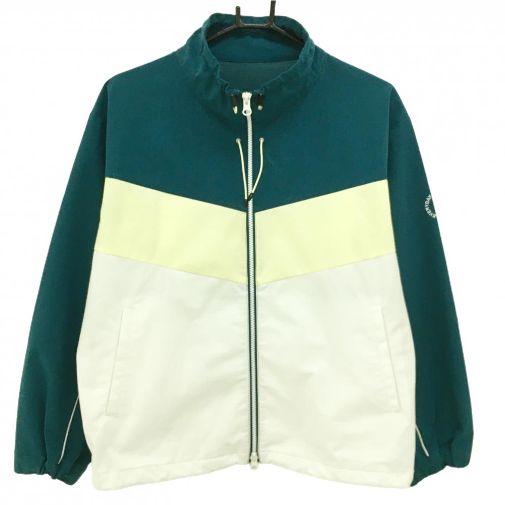 ジャックバニー ジャケット ブルーグリーン×白×ライトイエロー 撥水 防風  レディース 1(M) ゴルフウェア 2025年モデル Jack Bunny