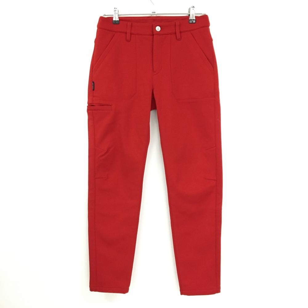 【超美品】ジャックバニー パンツ レッド ストレッチ 裏起毛 レディース 1(M) ゴルフウェア Jack Bunny