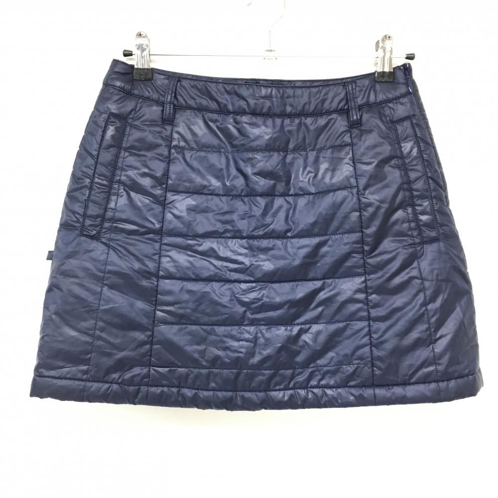 【超美品】ジャックバニー 中綿スカート ネイビー 総柄地模様 内側インナーパンツ レディース 1(M) ゴルフウェア Jack Bunny