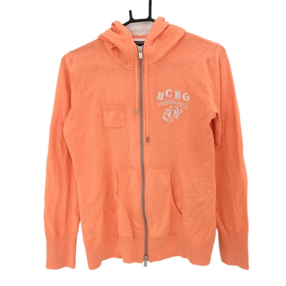 ゾーイ ニットパーカー オレンジ ロゴ刺しゅう コットン100％ ブルゾン  レディース 40(L) ゴルフウェア ZOY