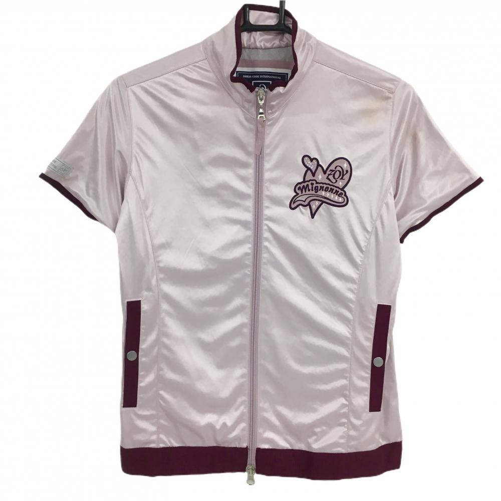 ゾーイ 半袖ジャケット スモーキーピンク×パープル系 裏地付 レディース 38(M) ゴルフウェア ZOY