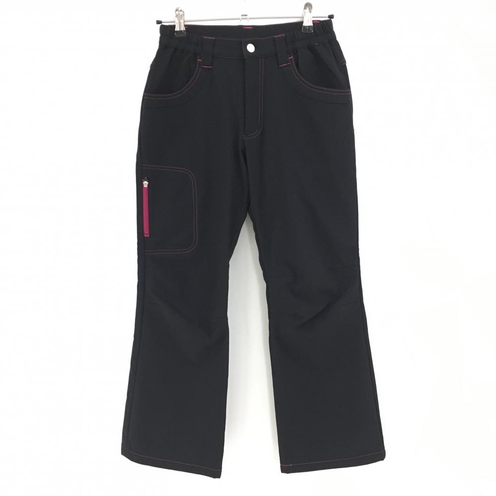 【美品】ティゴラ パンツ 黒×ピンク 裏起毛 レディース M ゴルフウェア TIGORA