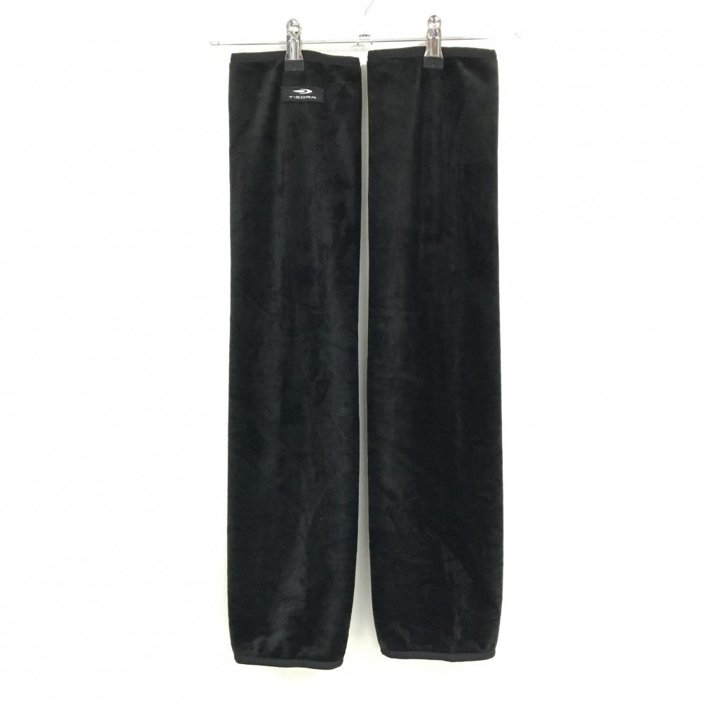 【超美品】ティゴラ レッグウォーマー 黒 ロゴタグ 起毛生地 レディース フリー ゴルフウェア TIGORA