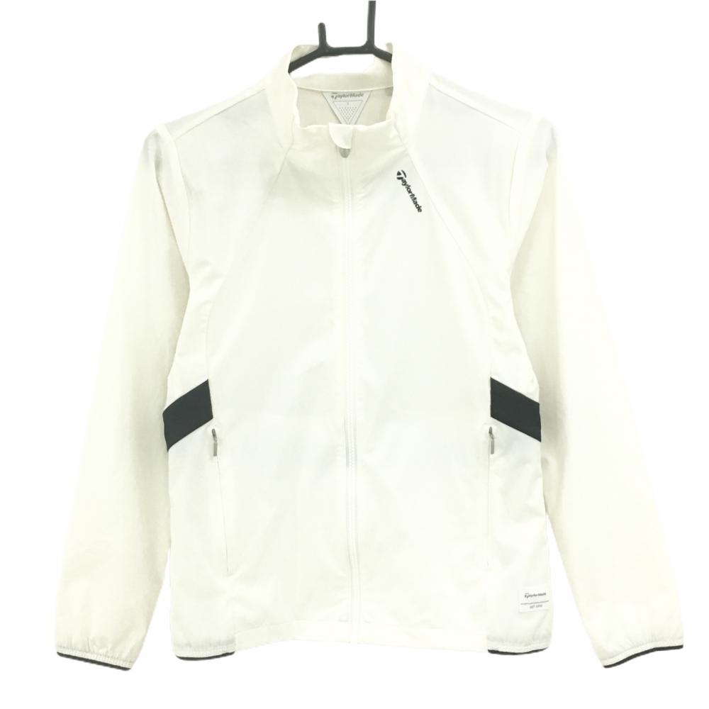 テーラーメイド ジャケット 白×黒 立体ロゴ レディース S ゴルフウェア TaylorMade