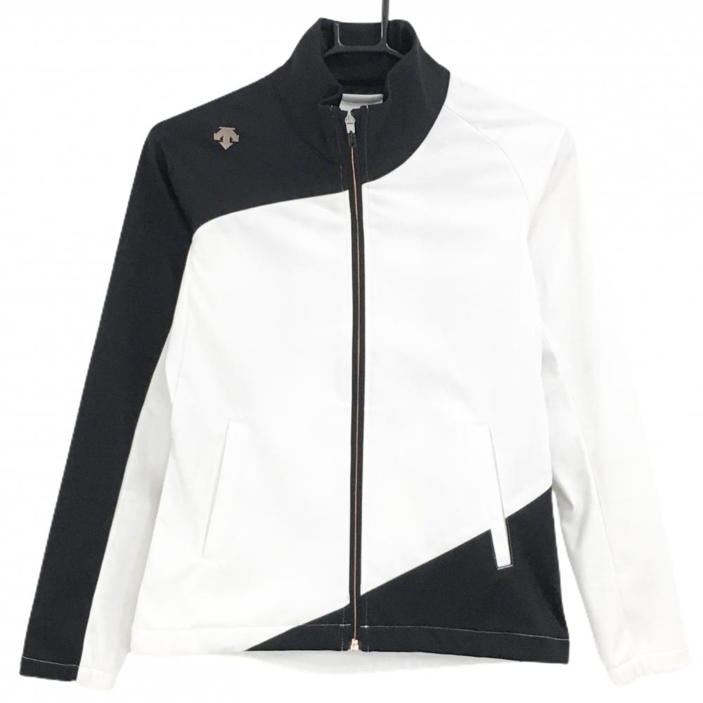 デサントゴルフ ジャケット 白×黒 肩ロゴ 中田英寿 レディース S ゴルフウェア DESCENTE