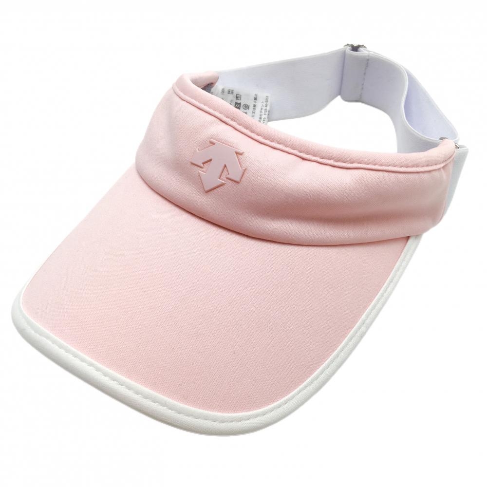 デサントゴルフ サンバイザー ピンク×白 立体ロゴ 中田英寿 レディース F(55-57cm) ゴルフウェア DESCENTE