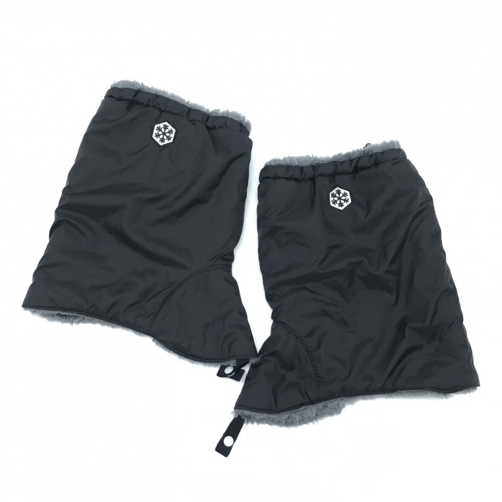 【超美品】デサントゴルフ レッグウォーマー 黒×グレー 裏起毛  レディース F ゴルフウェア DESCENTE
