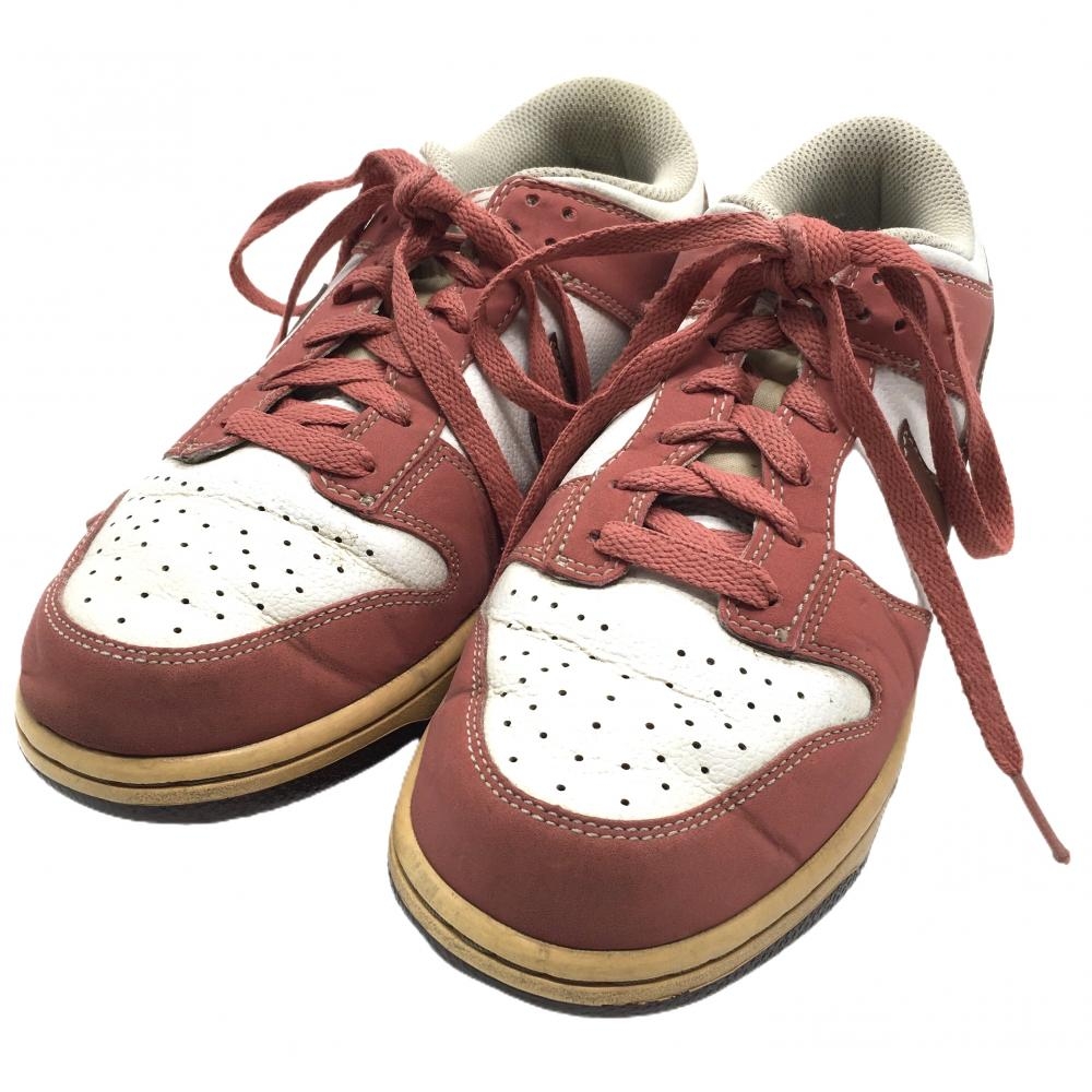 ナイキ ゴルフシューズ 白×レッド系 487116-104 ダンク レディース 24.5 ゴルフウェア NIKE