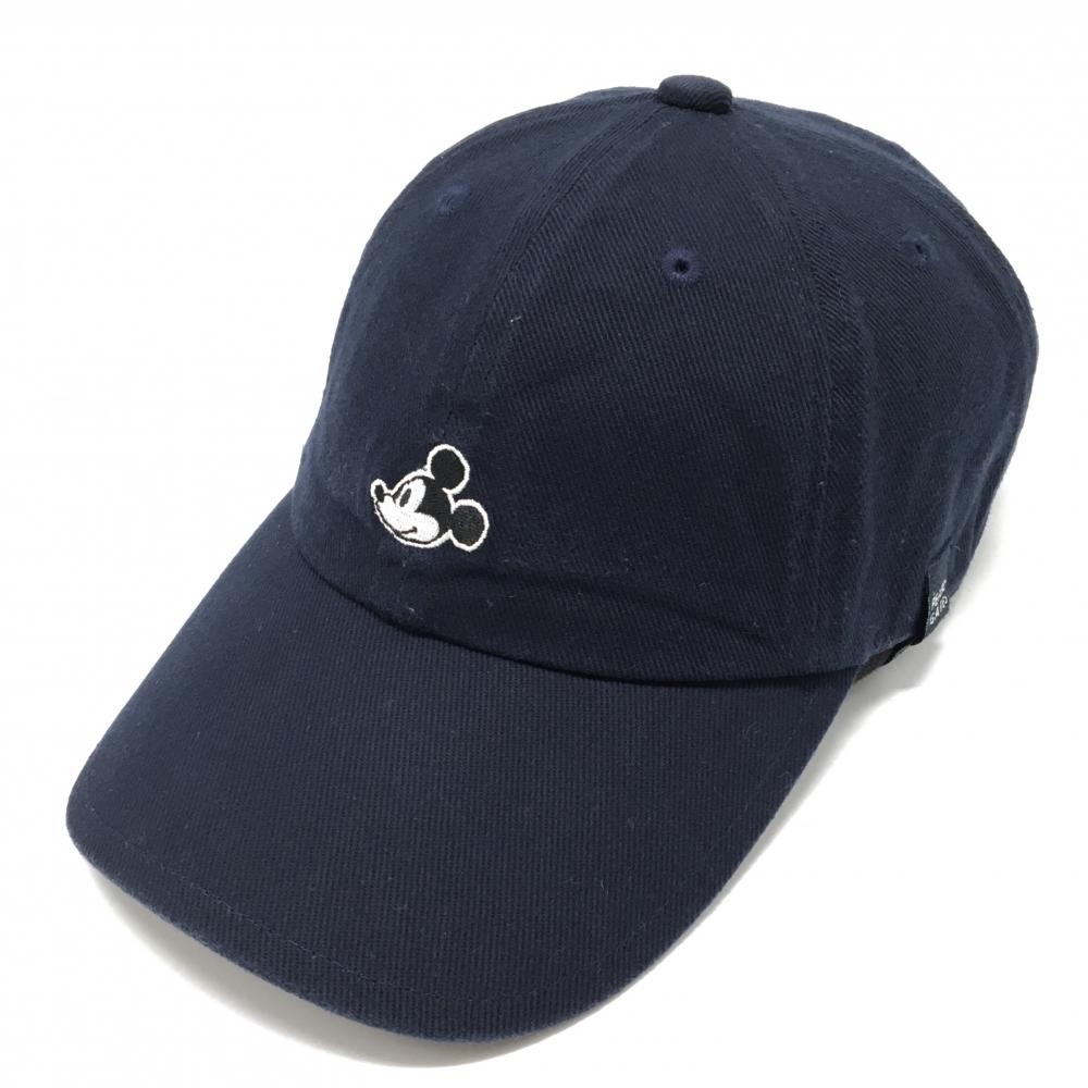 【美品】パーリーゲイツ×Disney キャップ ネイビー ミッキー 100周年 汗取りパッド付 レディース FR ゴルフウェア PEARLY GATES