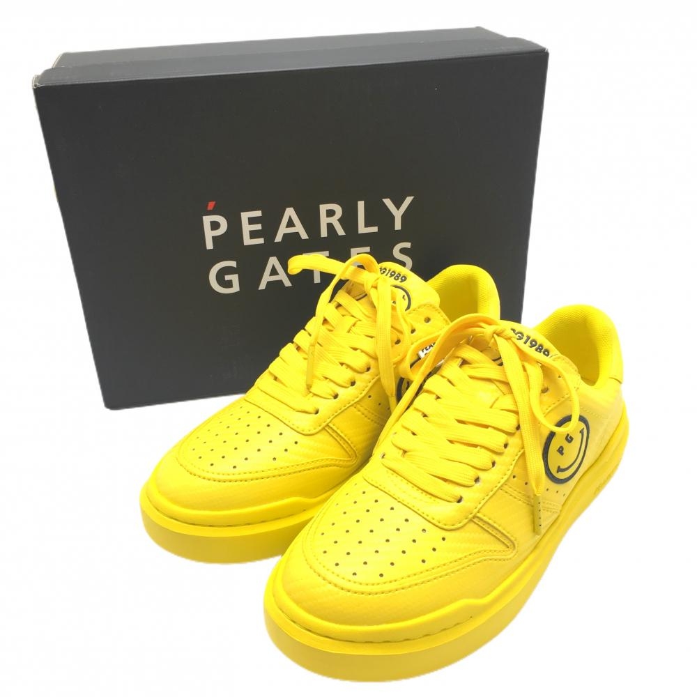 【未使用品】パーリーゲイツ ローカットゴルフシューズ イエロー 053-5192302  レディース 24.0 ゴルフウェア 2025年モデル PEARLY GATES