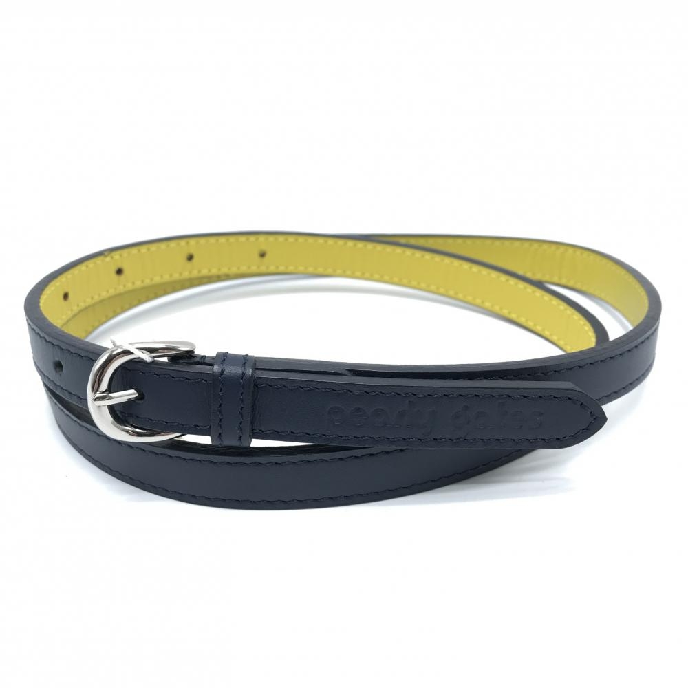 【新品】パーリーゲイツ ベルト ネイビー 裏イエロー  レディース  ゴルフウェア PEARLY GATES