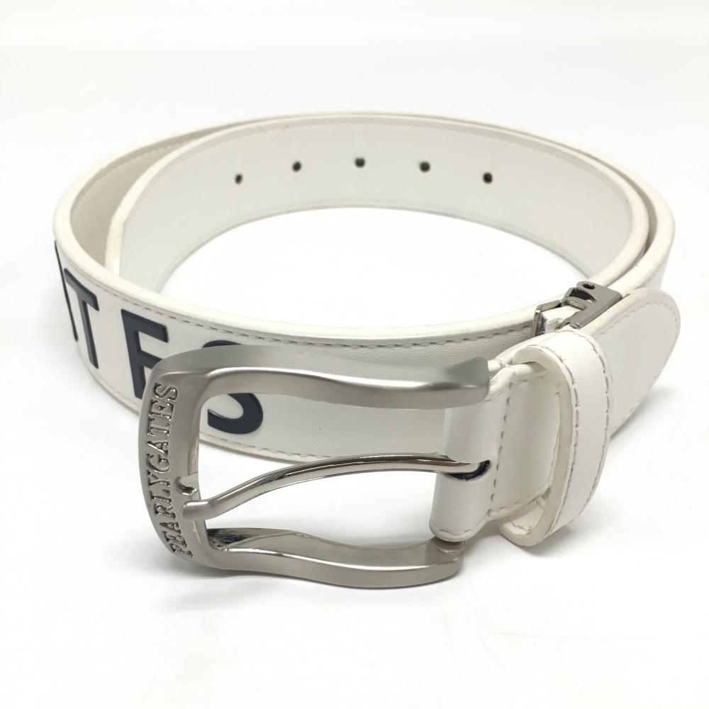 【美品】パーリーゲイツ ベルト 白×ネイビー バックルシルバー レディース  ゴルフウェア PEARLY GATES