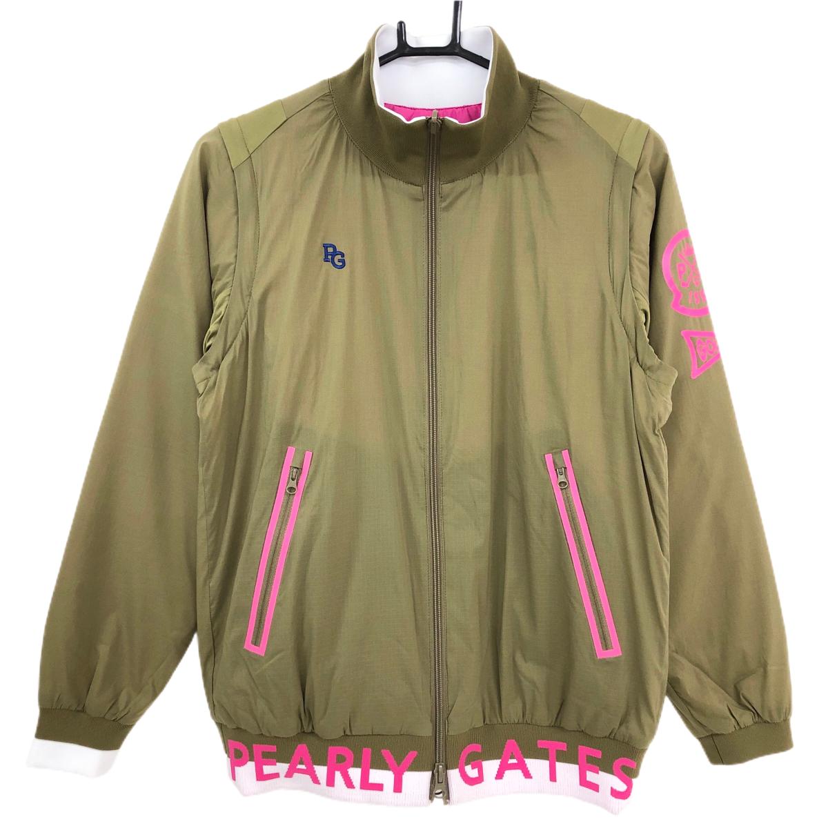 パーリーゲイツ 4WAY中綿リバーシブルジャケット  カーキ×ピンク 裏キルティング  レディース 0(S) ゴルフウェア PEARLY GATES