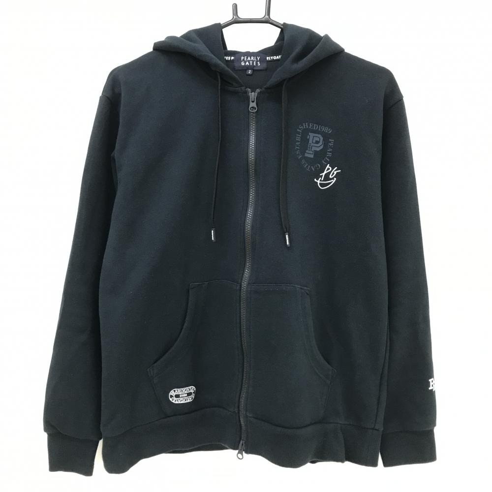 パーリーゲイツ ジップパーカー ネイビー 背面立体ロゴ ブルゾン レディース 2(L) ゴルフウェア 2025年モデル PEARLY GATES