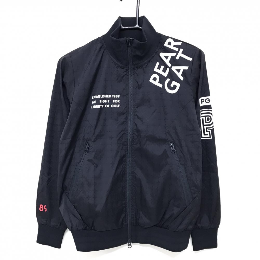 【新品】パーリーゲイツ ジャケット ネイビー×白 格子柄地模様 ロゴプリント  レディース 0(S) ゴルフウェア PEARLY GATES