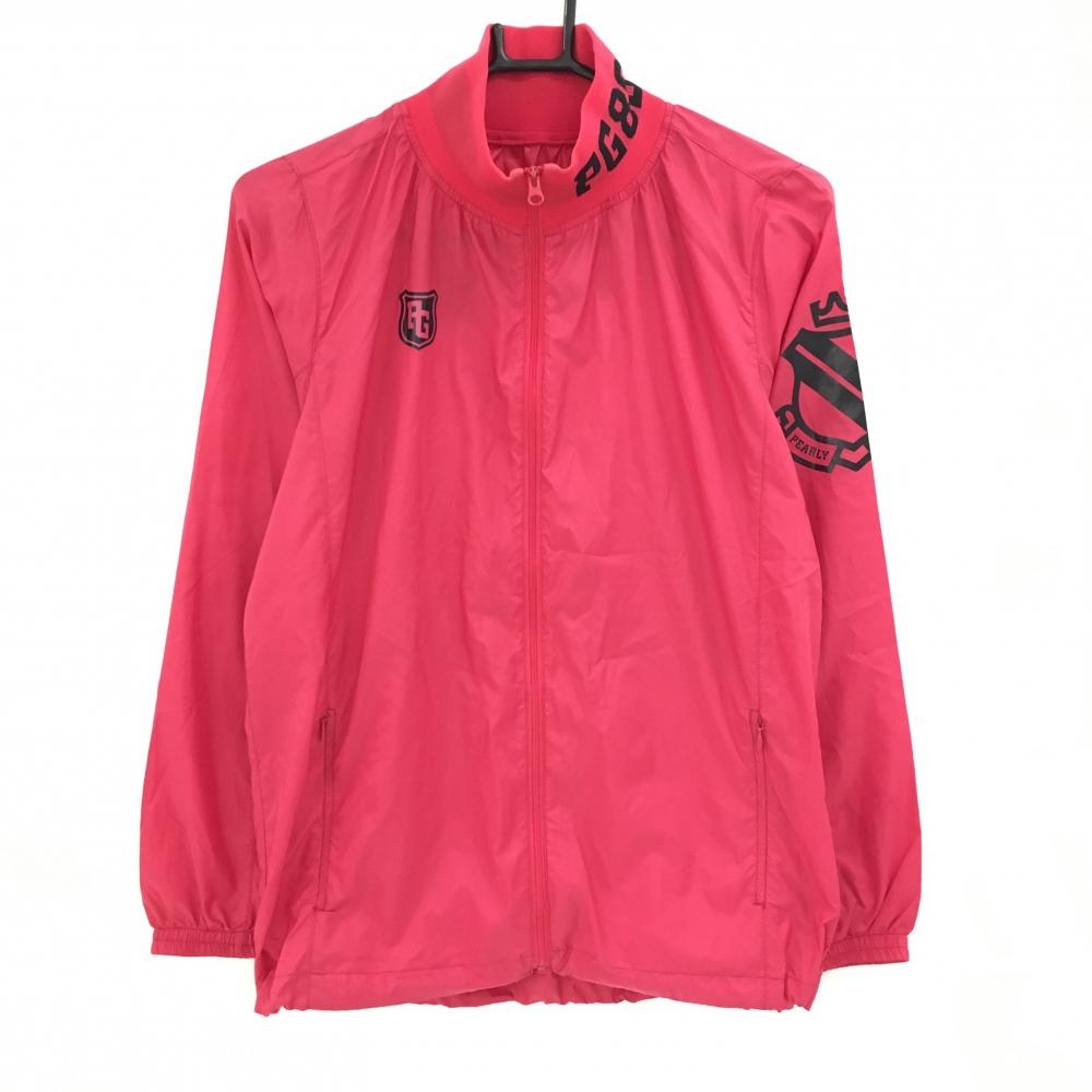 【美品】パーリーゲイツ ジャケット レッドピンク 薄手 レディース 1(M) ゴルフウェア PEARLY GATES