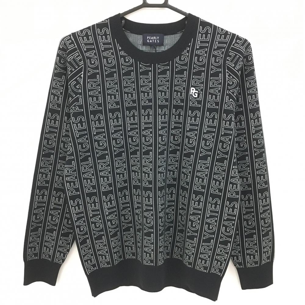 【新品】パーリーゲイツ セーター ネイビー×白  ロゴストライプ  レディース 1(M) ゴルフウェア 2024年モデル PEARLY GATES
