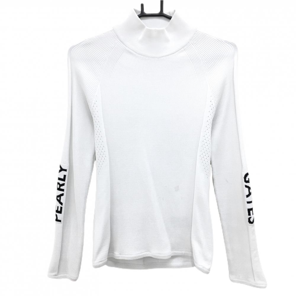 パーリーゲイツ ハイネックセーター 白 ニット 一部メッシュ  レディース 0(S) ゴルフウェア PEARLY GATES