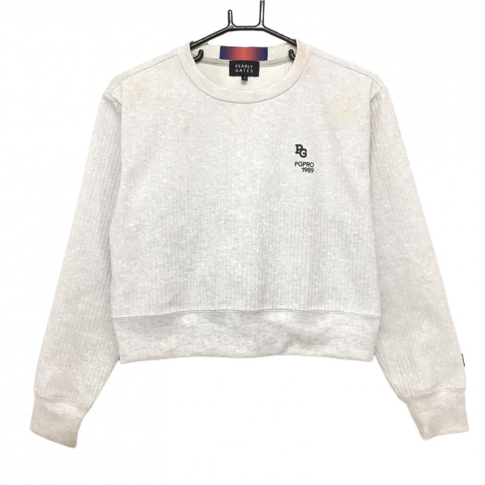 パーリーゲイツ トレーナー 杢ライトグレー系 バックプリント  レディース 0(S) ゴルフウェア 2024年モデル PEARLY GATES