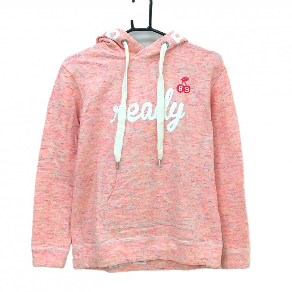 パーリーゲイツ パーカー ライトピンク系×白 ロゴプリント レディース 0(S) ゴルフウェア PEARLY GATES