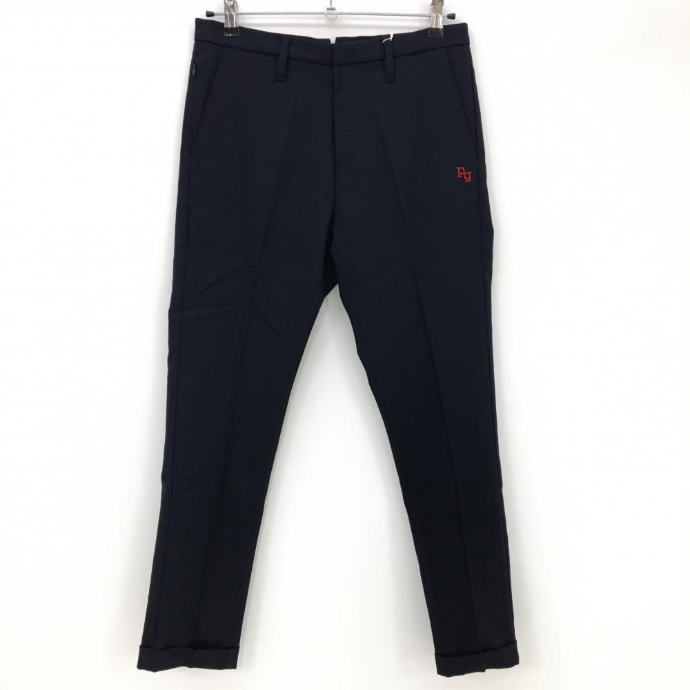 【新品】パーリーゲイツ ウールパンツ ネイビー ロゴレッド 裏地付  レディース 1(M) ゴルフウェア PEARLY GATES