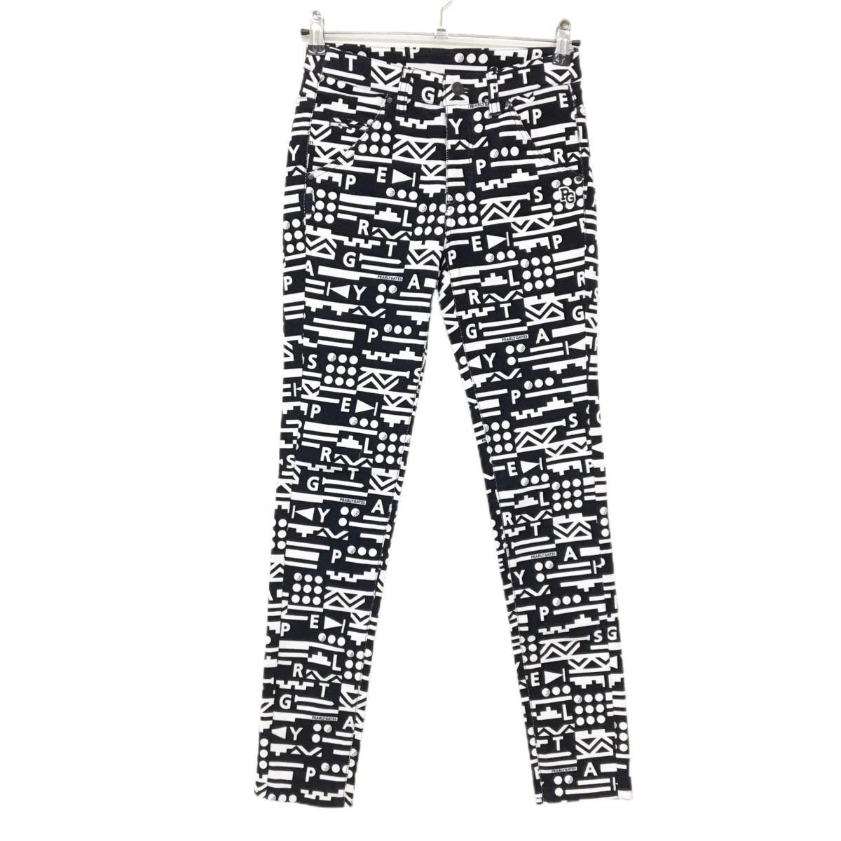 【新品】パーリーゲイツ パンツ ネイビー×白 総柄 中厚 レディース 00(XS) ゴルフウェア PEARLY GATES