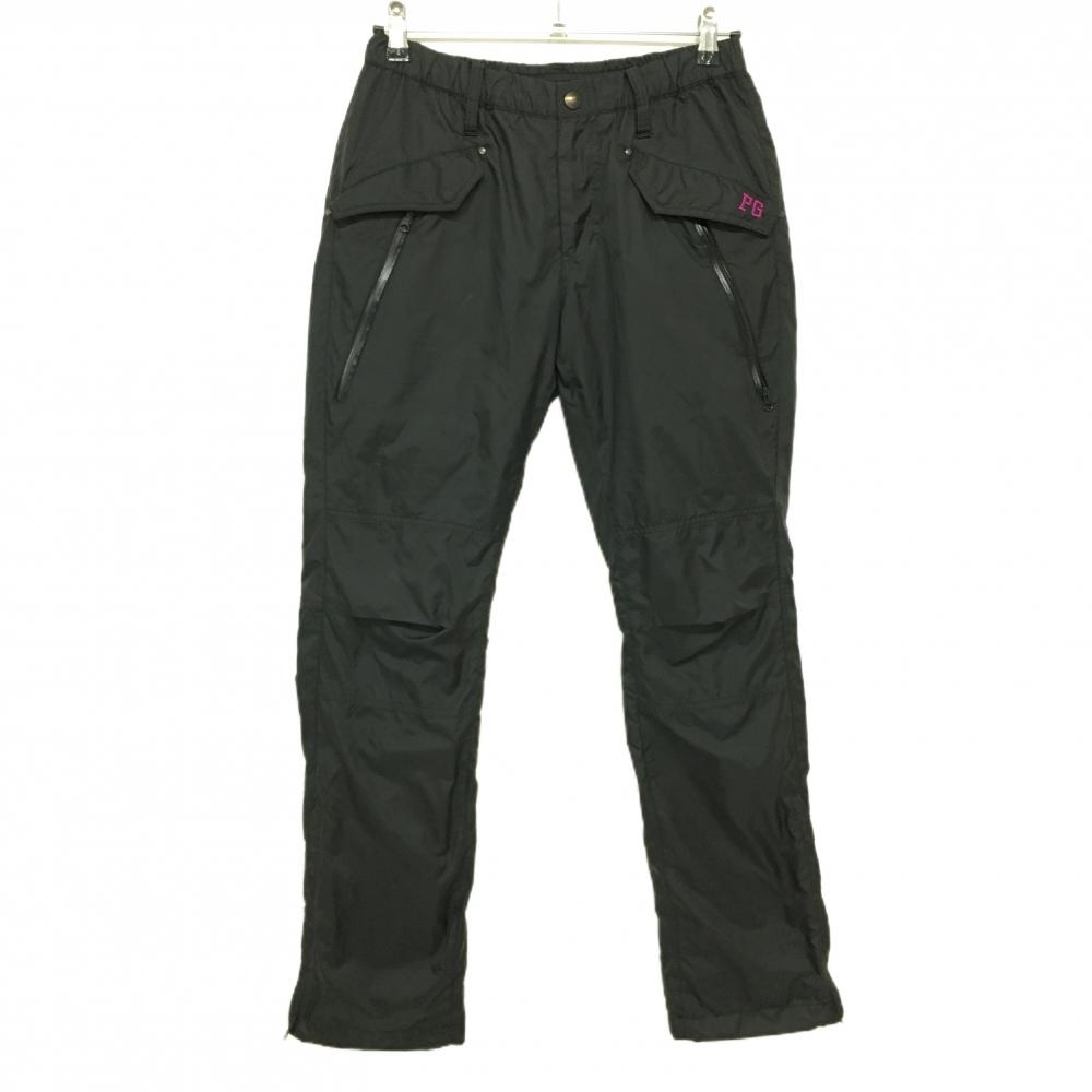 パーリーゲイツ パンツ 黒 蓄熱裏地 裏微起毛 ウエストゴム  レディース 1(M) ゴルフウェア PEARLY GATES