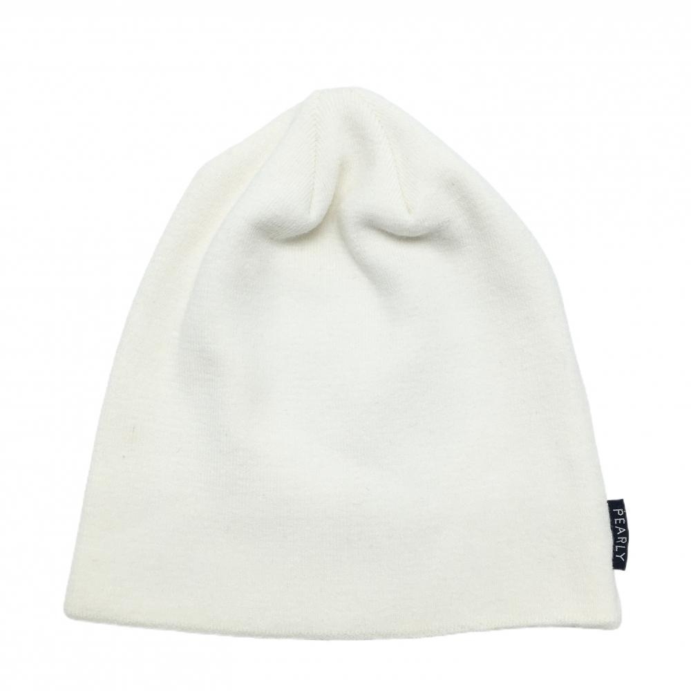 【美品】パーリーゲイツ ニット帽 白 無地  レディース FR ゴルフウェア PEARLY GATES
