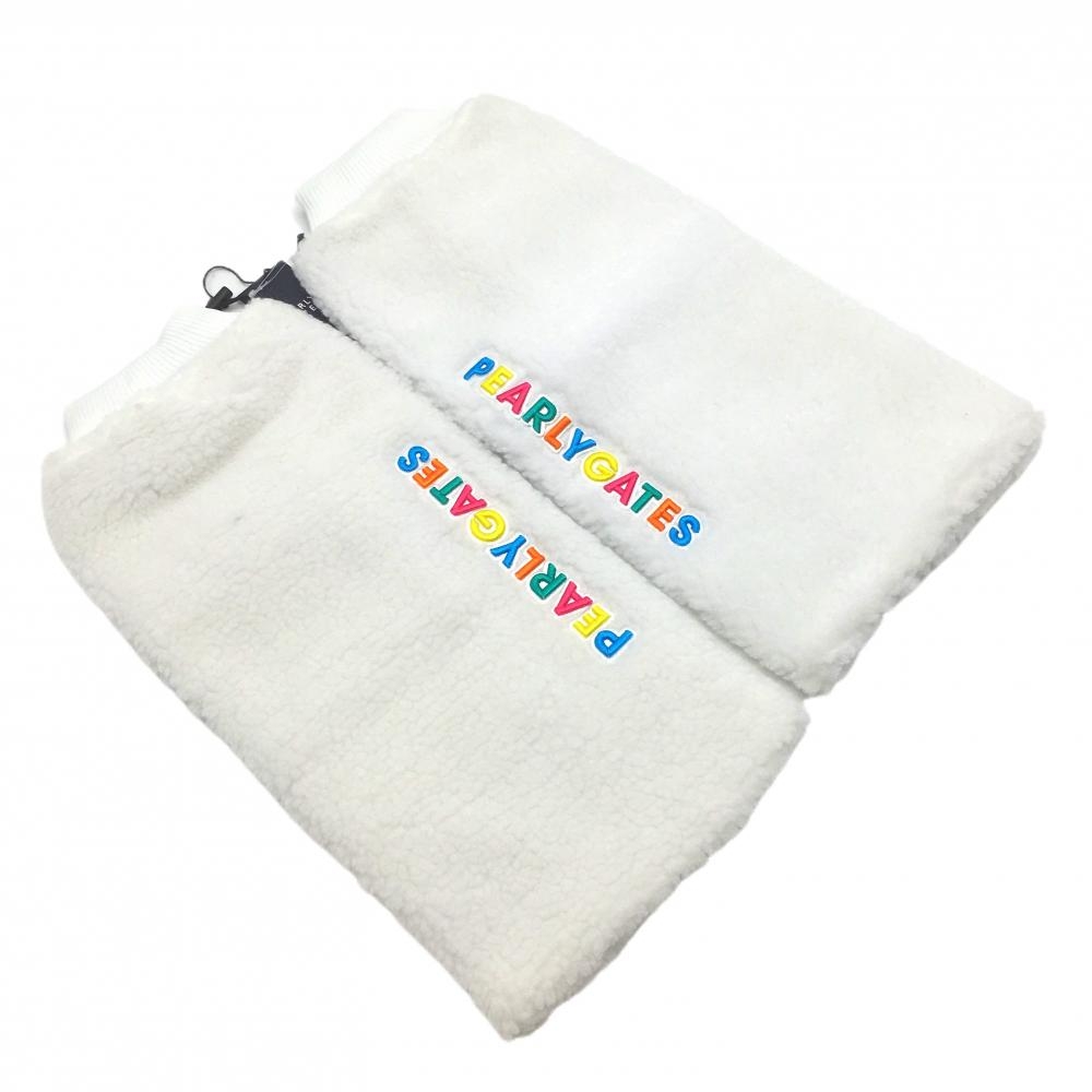 【新品】パーリーゲイツ ボアレッグウォーマー 白 カラフルロゴ レディース FR ゴルフウェア PEARLY GATES