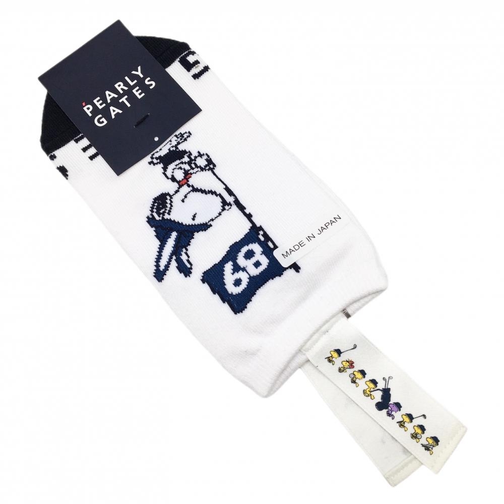 【新品】パーリーゲイツ×PEANUTS アンクルソックス 白 スヌーピー レディース FR(22-24) ゴルフウェア 2024年モデル PEARLY GATES