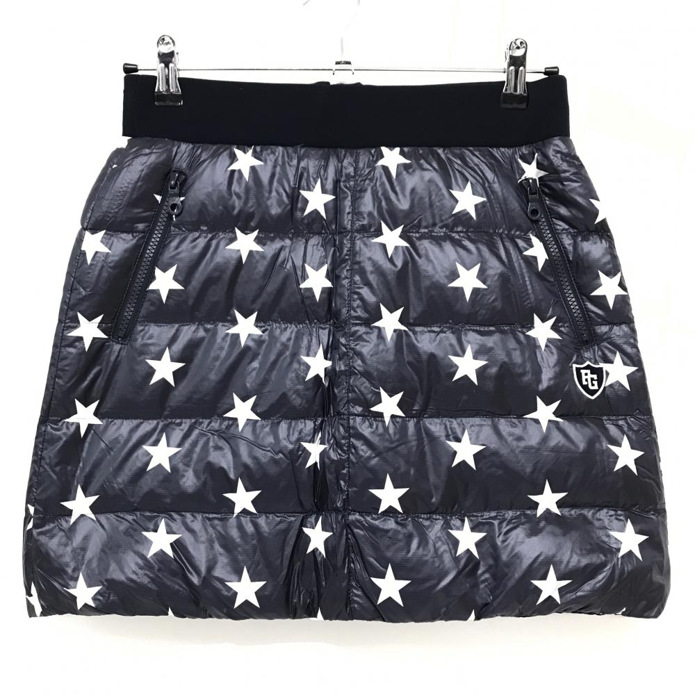 【超美品】パーリーゲイツ リバーシブルダウンスカート ネイビー×白 星柄 裏無地  レディース 0(S) ゴルフウェア PEARLY GATES