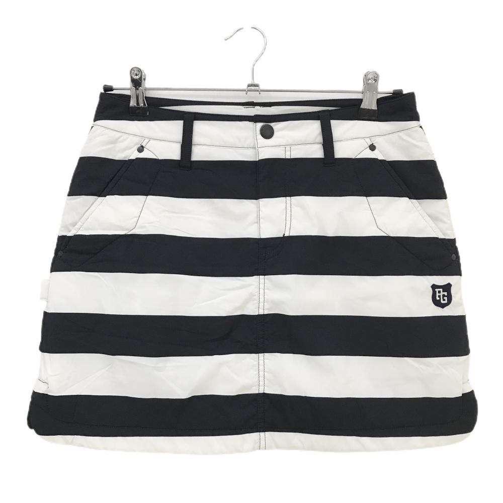 パーリーゲイツ 中綿スカート ネイビー×白 ボーダー レディース 0(S) ゴルフウェア PEARLY GATES