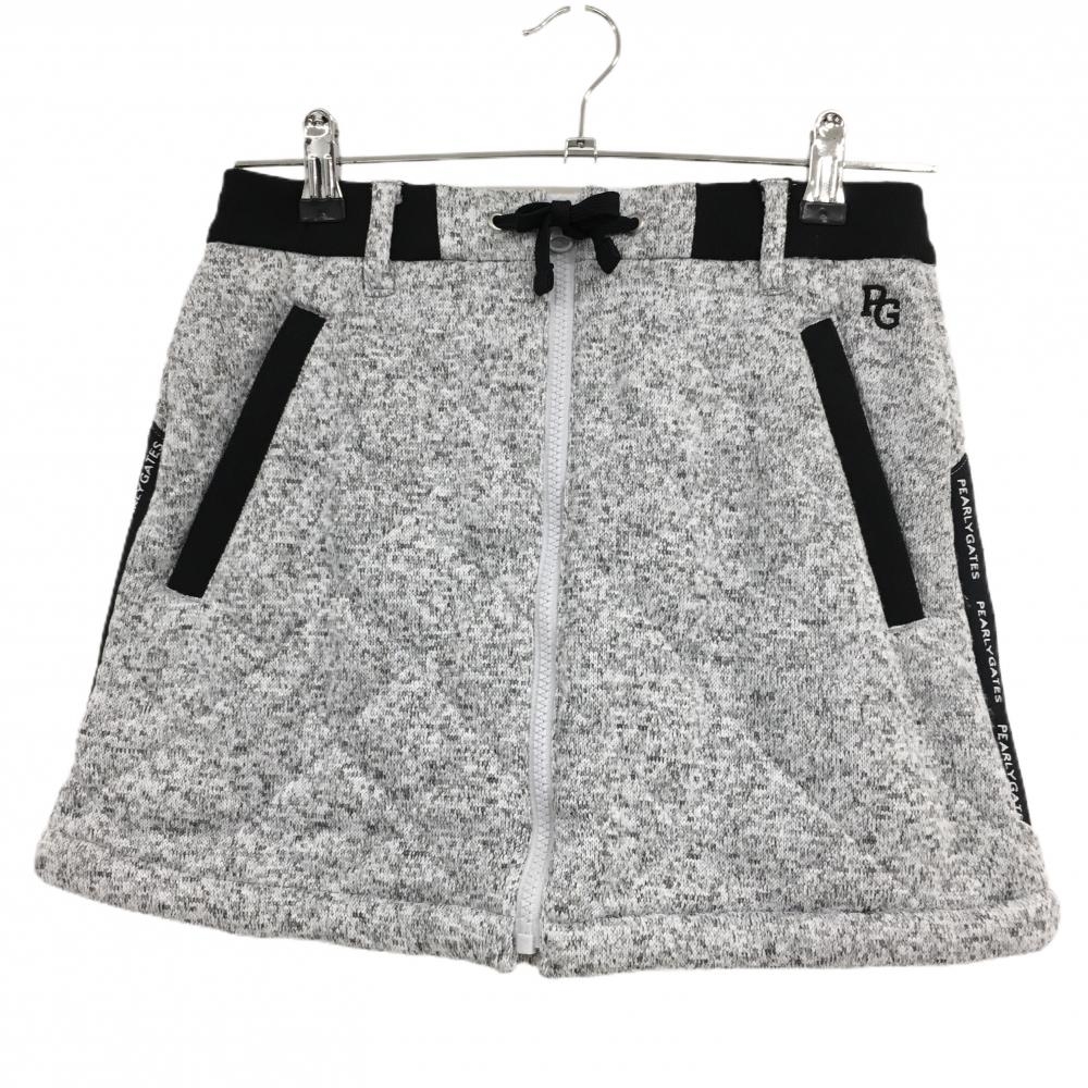 【新品】パーリーゲイツ 中綿スカート 杢グレー×黒 キルティング サイドロゴライン  レディース 0(S) ゴルフウェア PEARLY GATES