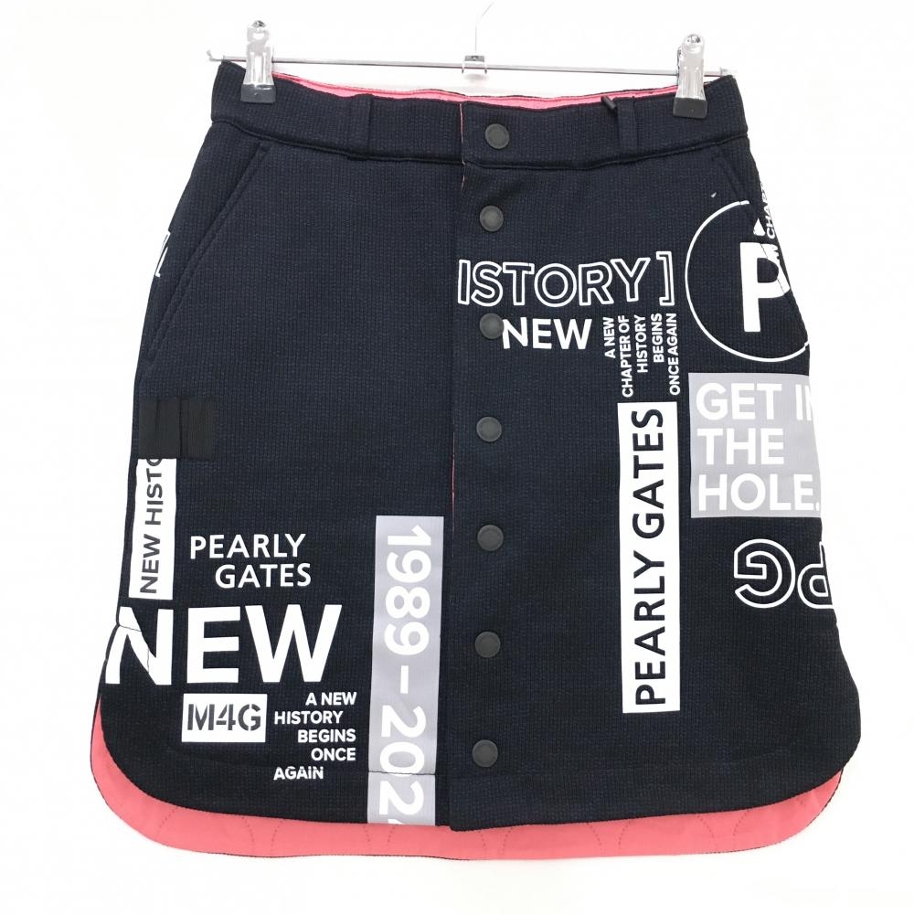 【新品】パーリーゲイツ 中綿リバーシブルスカート ダークネイビー系×白 ピンク レディース 0(S) ゴルフウェア 2024年モデル PEARLY GATES