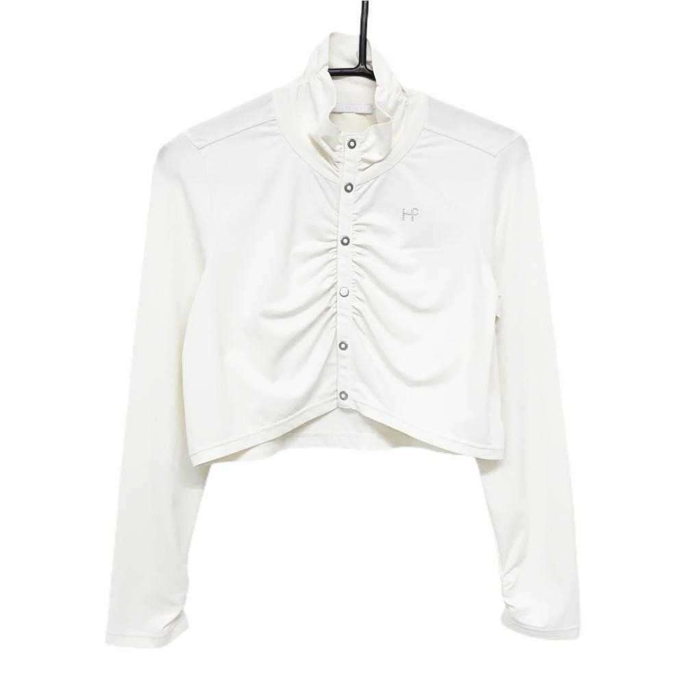 【超美品】ヒールクリーク ジャケット アイボリー ショート丈 スタッズ レディース 40(M) ゴルフウェア Heal Creek