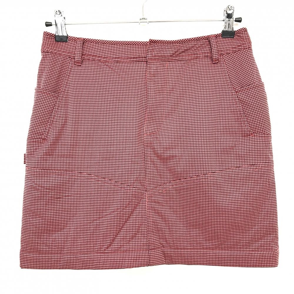 【超美品】ヒールクリーク 中綿スカート レッド×黒 総柄  レディース 40(M) ゴルフウェア Heal Creek