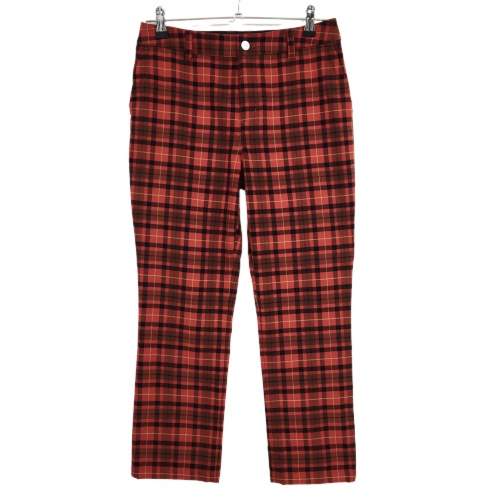 【超美品】ビバハート パンツ レッド×黒 チェック 裏微起毛 レディース 40 ゴルフウェア VIVA HEART